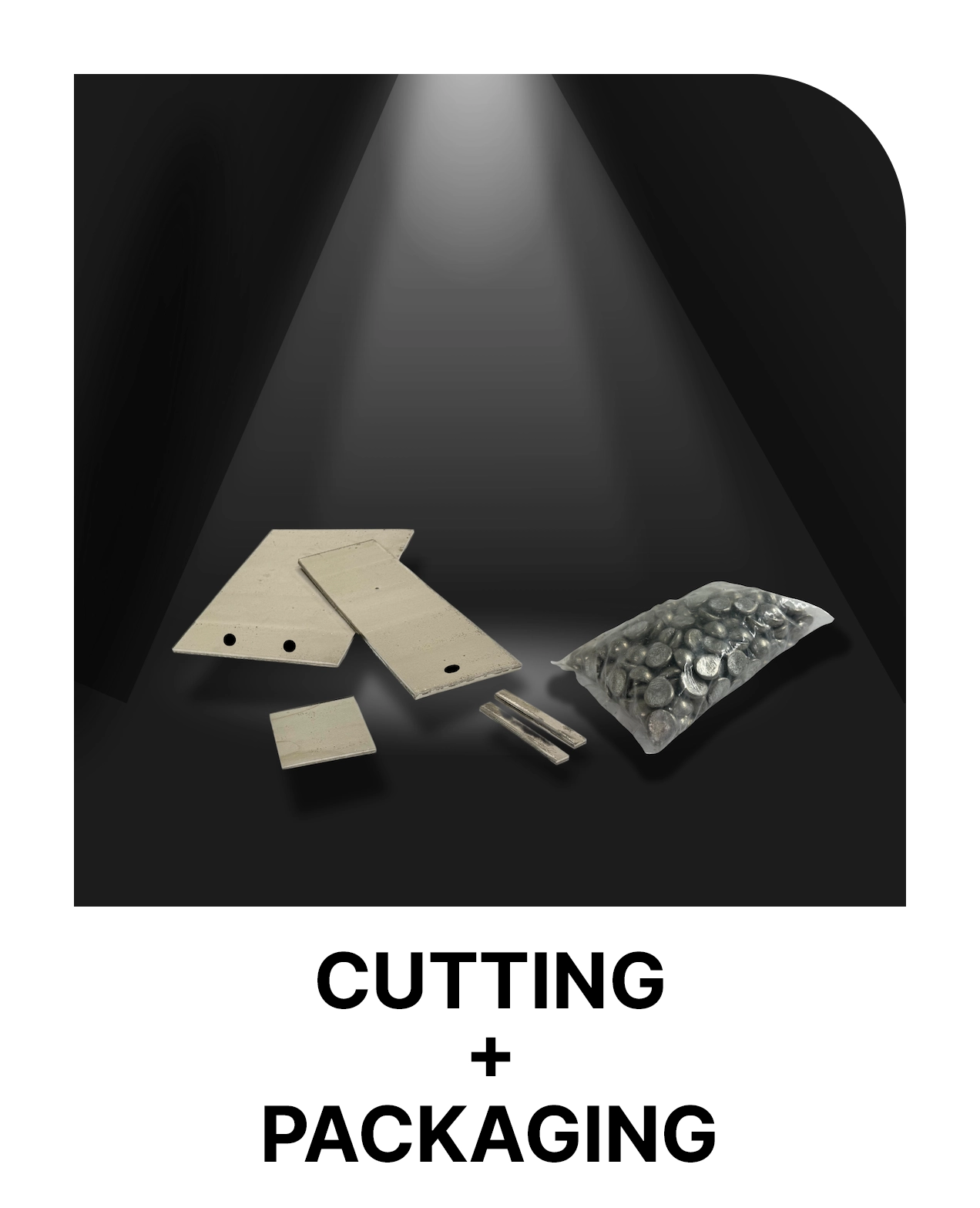 In-house production offers contract work: Metal plate cutting, metal drilling and packaging of small metal parts such as nuts and bolts.