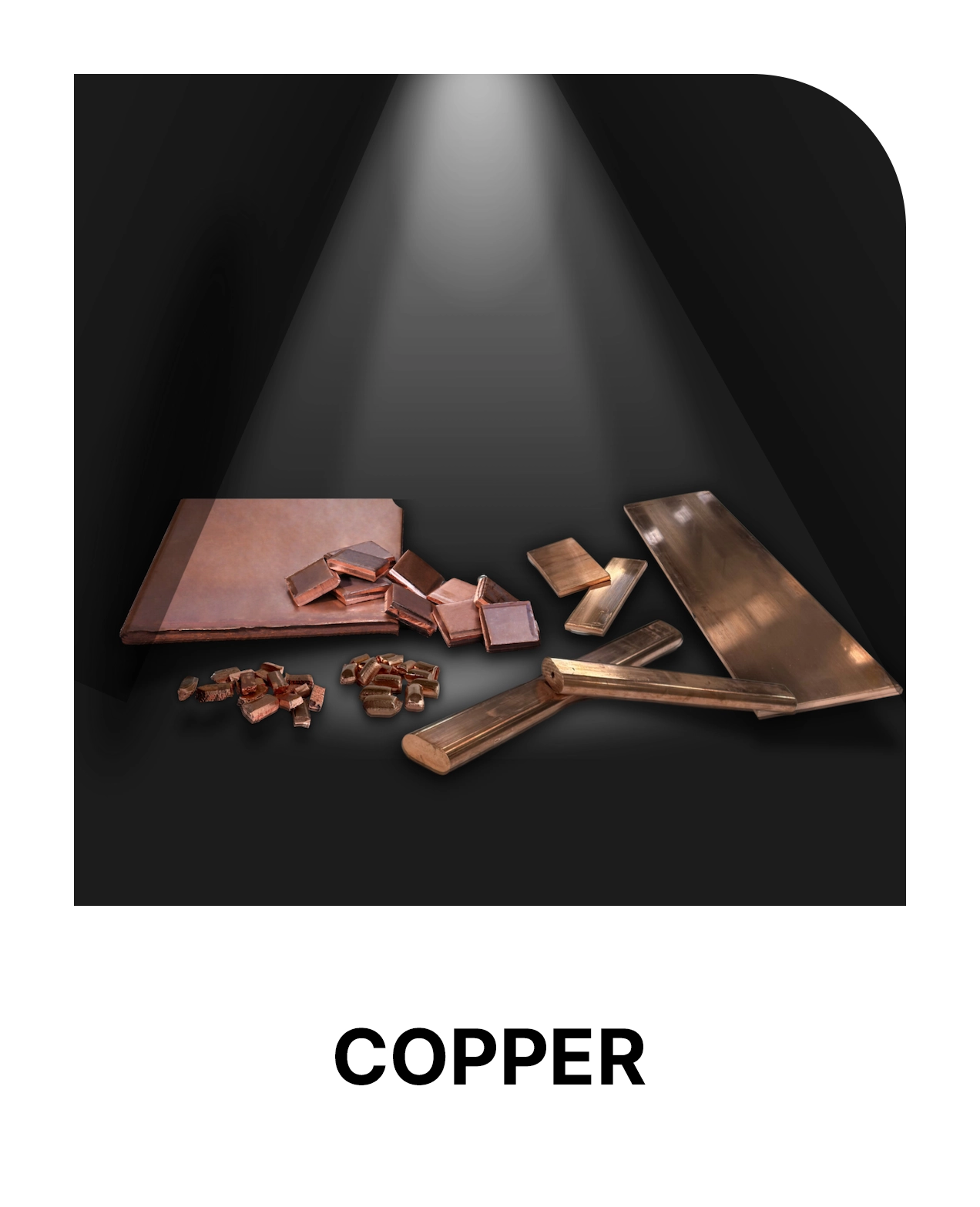 Copper anodes and cathodes for electrolytic copper plating in various forms such as anode plates, cathodes, squares, clippings and billets. Available in electrolytic copper (EL) for cyanide-based baths and phosphoric copper (PH) for sulphuric acid baths, customised and drilled.