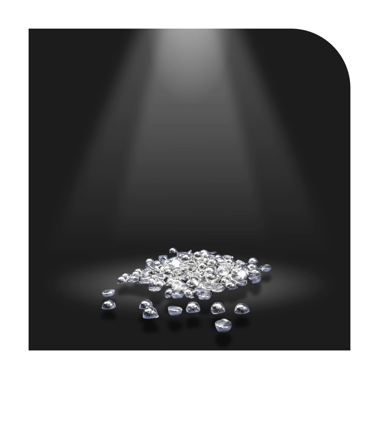 Hochreines Silbergranulat mit 99,99% Reinheit, in gesiebten und ungesiebten Varianten erhältlich. Gesiebte Granulatgröße 2,5-4 mm, ungesiebt 2,5x15 mm. Verschiedene Verpackungsgrößen verfügbar.